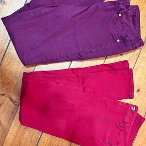 Maurices Red and Purple Women's Pants